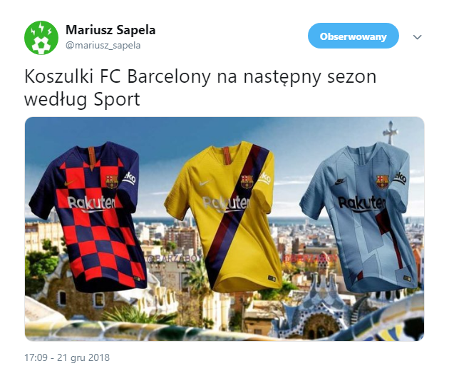 Tak w przyszłym sezonie mają wyglądać koszulki Barcelony